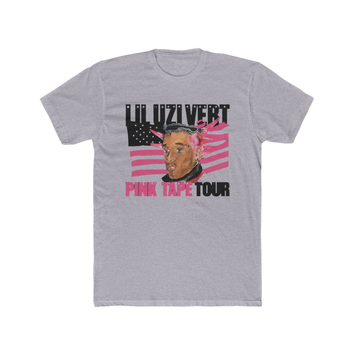 Pink Tape White Portrait T Shirt (Spotify Wrapped) | Lil Uzi Vert